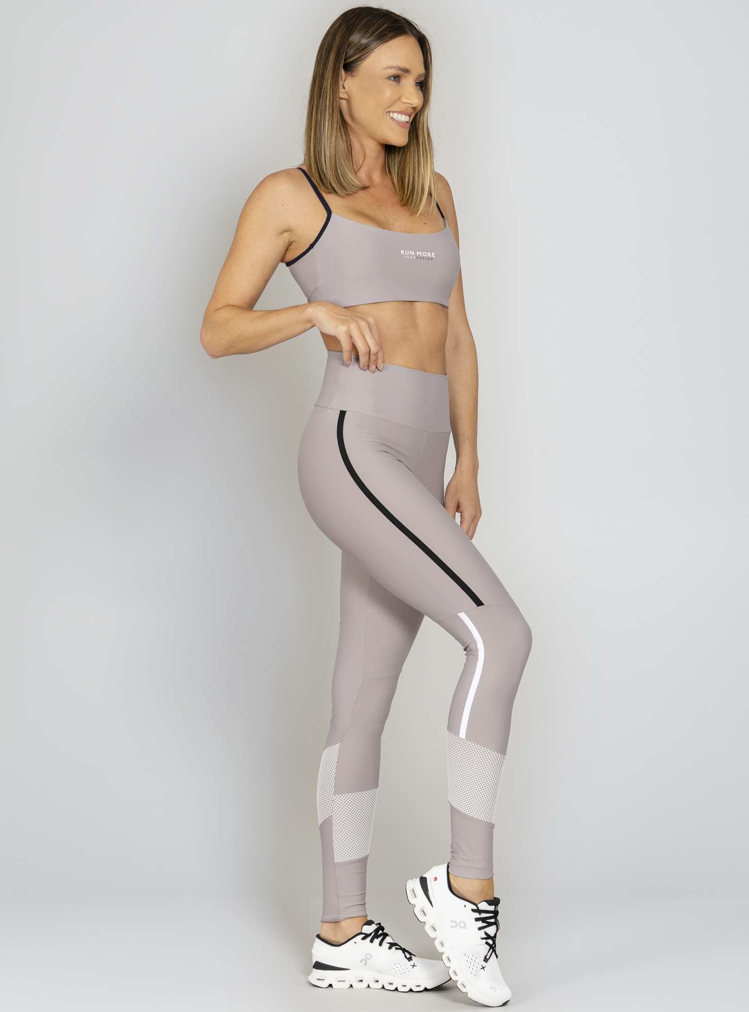 Legging Cintura Alta Cinza Run More